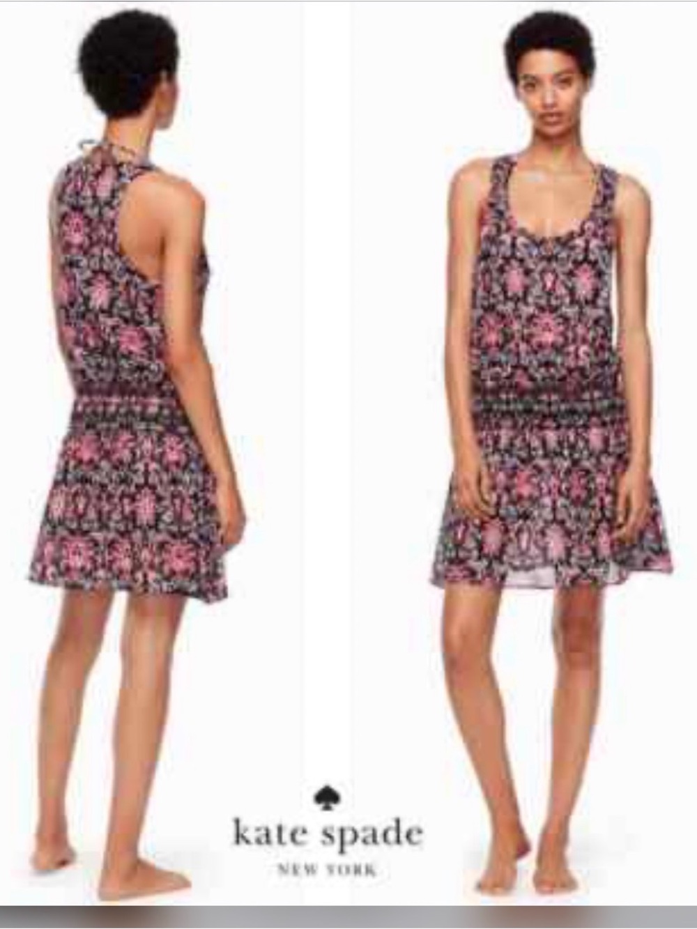 Kate Spade New York Oasis Beach Pool Cover Up Mini Dress Pink Print Size XS